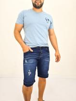 Bermuda jeans masculina com elastano