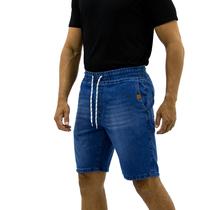 Bermuda Jeans Masculina com Elástico e Cordão Confortável, Casual, Modelagem Moderna