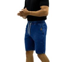 Bermuda Jeans Masculina com Elástico e Cordão Confortável, Casual, Modelagem Moderna