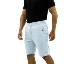 Bermuda Jeans Masculina com Elástico e Cordão Confortável, Casual, Modelagem Moderna