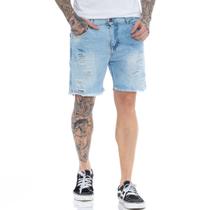 Bermuda Jeans Masculina Curta Rasgada Casual