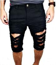 short preto rasgado masculino