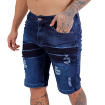 Bermuda Jeans Masculina Destroyed com Lycra Ultima Moda Para Homens Estilosos - Mixshoppingmaster02