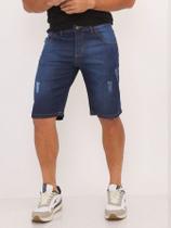 Bermuda jeans masculina destroyer puido Bermuda jeans masculina destroyer puido