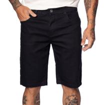 Bermuda Jeans Masculina Gangster Reta Preto