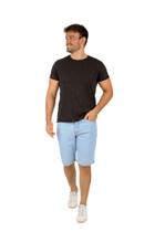 Bermuda Jeans Masculina Hiper detroyed Ice Amel Jeans Azul Claro Bermuda Jeans Masculina Hiper detroyed Ice Amel Jeans Azul Claro