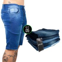 Bermuda Jeans Masculina Lavadas Kit com 5 Vira Lata Wear Originais