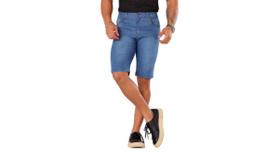 Bermuda Jeans Masculina Lycra Slim Atacado Colorida - DIAMANTE VERDE