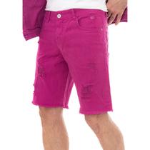 Bermuda jeans masculina moda verão Shorts Ragado