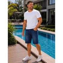 Bermuda Jeans Masculina Premium C Elastano Vilejack VMBP0056 Cor:AzulTamanho:48 Bermuda Jeans Masculina Premium C Elastano Vilejack VMBP0056 Cor:AzulTamanho:48