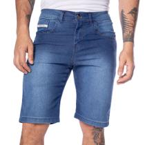 Bermuda Jeans Masculina Preston Slim Azul