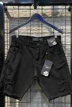 Bermuda Jeans Masculina Preta Destroyed 40 Bermuda Jeans Masculina Preta Destroyed 40