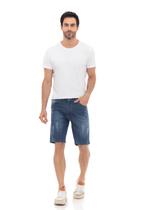 Bermuda Jeans Masculina Puídos Casual Comfort Azul