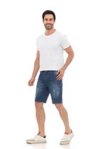 Bermuda Jeans Masculina Puídos Casual Comfort II Azul