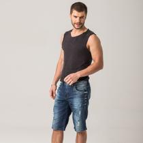 Bermuda Jeans Masculina Puídos Zune