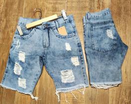 Bermuda jeans masculina rasdaga desfiada