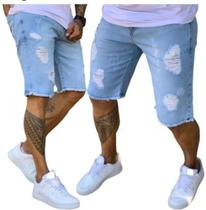 Bermuda Jeans Masculina Rasgada Desfia