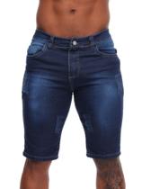 Bermuda Jeans Masculina Sarja Skinny Com Lycra
