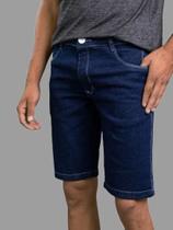 Bermuda Jeans Masculina Slim, Azul Escuro Bermuda Jeans Masculina Slim, Azul Escuro