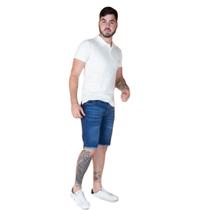 Bermuda Jeans Masculina Tradicional Barra Feita Lançamento