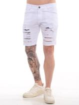 Bermuda Jeans Masculino Rasgada Destroyed - Volgue