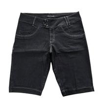 Bermuda Jeans Pedal Feminina Preta Plus Size Tamanho 56 Shyros