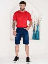 Bermuda Jeans Pistolada Azul Amaciado Suave Com Estilo Tradicional Masculino Bermuda Jeans Pistolada Azul Amaciado Suave Com Estilo Tradicional Masculino
