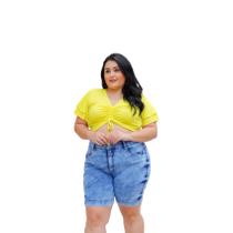 Bermuda Jeans Plus Size Adulto Feminina