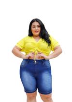 Bermuda Jeans Plus Size Adulto Feminina Bermuda Jeans Plus Size Adulto Feminina