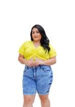 Bermuda Jeans Plus Size Adulto Feminina