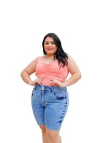 Bermuda Jeans Plus Size Adulto Feminina