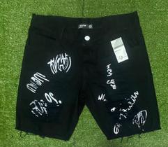 Bermuda jeans preta Bermuda jeans preta