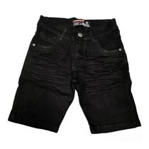 Bermuda Jeans Preto Juvenil Tamanho 10 Ao 16