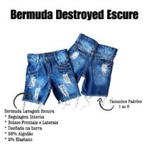 Bermuda Jeans Rasgada Infantil Menino