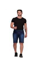 Bermuda Jeans Reta Masculina Com Bolsos