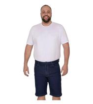 Bermuda Jeans Reta Masculino Com Bolsos Plus Size