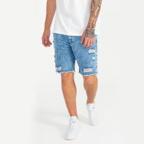 Bermuda Jeans Rock&Soda Masculina Relaxed Destroyed Moderno