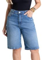 Bermuda Jeans Sawary - 281119 - Azul médio 38 Bermuda Jeans Sawary - 281119 - Azul médio 38