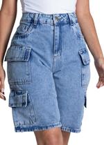 Bermuda Jeans Sawary Cargo - 278806 Azul Bermuda Jeans Sawary Cargo - 278806 Azul