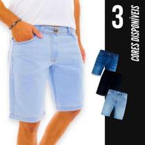 Bermuda Jeans SKINNY Masculina Casual Short Elastano Slim Preta Azul Azul Claro 409