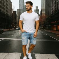 Bermuda Jeans SKINNY RASGADA Masculina Casual Slim 472 Bermuda Jeans SKINNY RASGADA Masculina Casual Slim 472