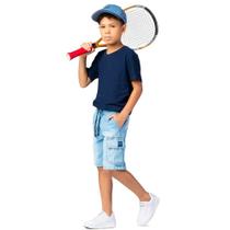 Bermuda Jogger Cargo Menino Mania Kids com Bolsos e Codão de