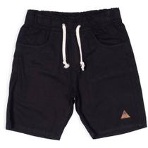Bermuda Jogger Infantil Mania Kids com Bolsos na cor Preta Bermuda Jogger Infantil Mania Kids com Bolsos na cor Preta