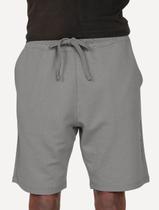 Bermuda John John Moletom New Basic Print Cinza Médio