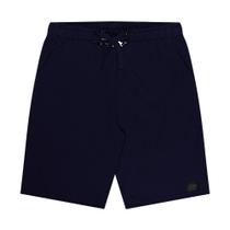 Bermuda Juvenil Menino Fico em Moletinho Leve c/ Bolsos e Cordão na Altura da Cintura Marinho