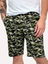Bermuda King & Joe Masculina Sarja Slim Camo Verde Musgo