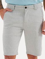 Bermuda King & Joe Masculina Sarja Slim Texture Off-White Mescla