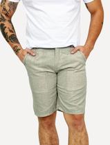 Bermuda King & Joe Sarja Masculina Slim Casual Noise Verde Claro
