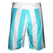 Bermuda Liga Retrô Coleção Listrados 5 Azul e Branco 38