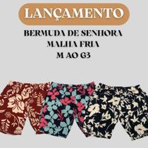 Bermuda Liganete Plus Size Senhora Malha Fria Elástico Feminina